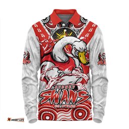 Amazing Aussie Sydney Swans Ripped Legacy of the Game Long Sleeve Polo Shirt