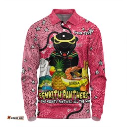 Amazing Aussie Penrith Panthers Custom Australian Big Things (Pink) Long Sleeve Polo Shirt