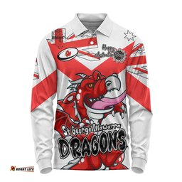 Amazing Aussie St. George Illawarra Dragons Happy Australia Day We Are One And Free Long Sleeve Polo Shirt