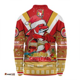 Amazing Aussie Redcliffe Dolphins Christmas Custom Redcliffe Dolphins Santa Aussie Big Things Long Sleeve Polo Shirt