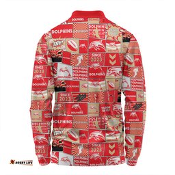 Amazing Aussie Redcliffe Dolphins Team Of Us Die Hard Fan Supporters Comic Style Long Sleeve Polo Shirt
