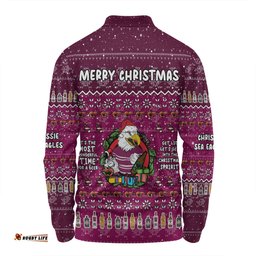 Amazing Aussie Manly Warringah Sea Eagles Christmas Custom Chrissie Spirit Long Sleeve Polo Shirt