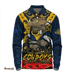 Amazing Aussie North Queensland Cowboys Ripped Legacy Of The Game The ANZAC Spirit Lives On Long Sleeve Polo Shirt