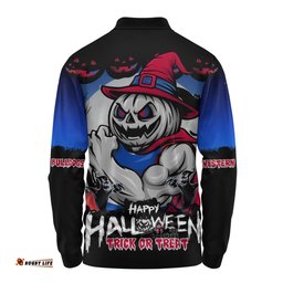 Amazing Aussie Western Bulldogs Dark Pumpkin Halloween Spirit Long Sleeve Polo Shirt