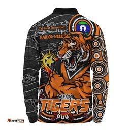 Amazing Aussie Wests Tigers Spirit Of NAIDOC Series Long Sleeve Polo Shirt