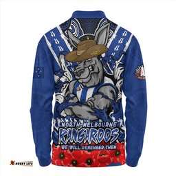 Amazing Aussie North Melbourne Ripped Legacy Of The Game The ANZAC Spirit Lives On Long Sleeve Polo Shirt