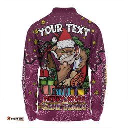 Amazing Aussie Queensland Cane Toads Christmas Custom Merry Christmas Our Beloved Team With Aboriginal Dot Art Pattern Long Sleeve Polo Shirt