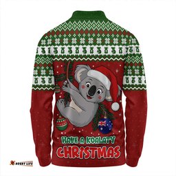 Amazing Aussie Australia Have A Koalaty Christmas Long Sleeve Polo Shirt