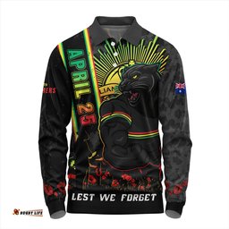 Amazing Aussie Penrith Panthers Anzac Day Lest We Forget Strong Fighting Spirit Long Sleeve Polo Shirt