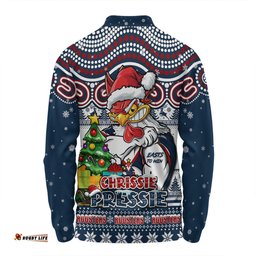 Amazing Aussie Sydney Roosters Aussie Ugly Christmas For Die Hard Fan Supporters Long Sleeve Polo Shirt