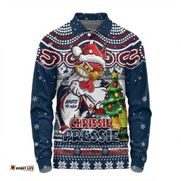 Amazing Aussie Sydney Roosters Aussie Ugly Christmas For Die Hard Fan Supporters Long Sleeve Polo Shirt