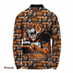 Amazing Aussie Wests Tigers Champion’s Pride Comic Style Long Sleeve Polo Shirt
