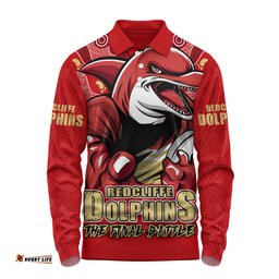 Amazing Aussie Redcliffe Dolphins Final Clash Battle Edition Long Sleeve Polo Shirt