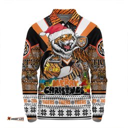 Amazing Aussie Wests Tigers Christmas Custom Tigers Santa Aussie Big Things Long Sleeve Polo Shirt