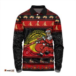 Amazing Aussie Australia Ripper Aboriginal Christmas Down Under Long Sleeve Polo Shirt