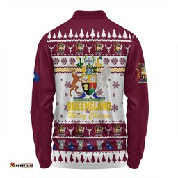 Amazing Aussie Queensland Christmas Merry Chrissie Long Sleeve Polo Shirt