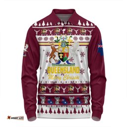 Amazing Aussie Queensland Christmas Merry Chrissie Long Sleeve Polo Shirt