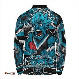 Amazing Aussie Port Adelaide Blazing Spirit Of Victory Long Sleeve Polo Shirt