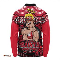Amazing Aussie St Kilda Aboriginal Inspired Tough Fan Football For Life Long Sleeve Polo Shirt
