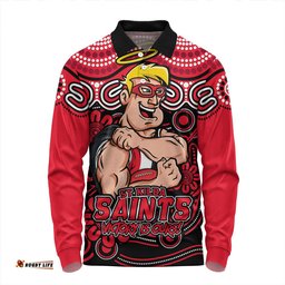Amazing Aussie St Kilda Aboriginal Inspired Tough Fan Football For Life Long Sleeve Polo Shirt