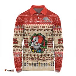 Amazing Aussie Redcliffe Dolphins Christmas Custom Chrissie Spirit Long Sleeve Polo Shirt