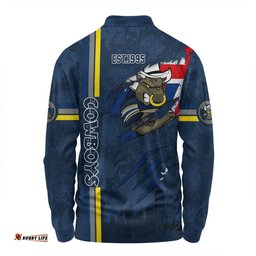 Amazing Aussie North Queensland Cowboys Happy Australia Day Flag Scratch Style Long Sleeve Polo Shirt