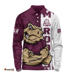 Amazing Aussie Queensland Maroons Queenslander Spirit Maroons Legacy Long Sleeve Polo Shirt