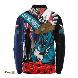 Amazing Aussie Port Adelaide Anzac Day Honor United In Spirit Long Sleeve Polo Shirt