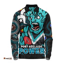 Amazing Aussie Port Adelaide NAIDOC Spirit Of Country Long Sleeve Polo Shirt