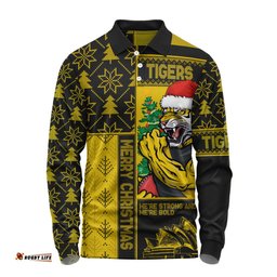Amazing Aussie Richmond Merry Christmas Knit Style Festive Spirit Long Sleeve Polo Shirt