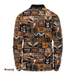 Amazing Aussie Wests Tigers Team Of Us Die Hard Fan Supporters Comic Style Long Sleeve Polo Shirt