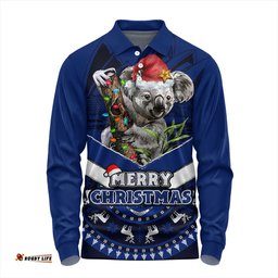 Amazing Aussie Australia Holiday Koala Merry Christmas Long Sleeve Polo Shirt