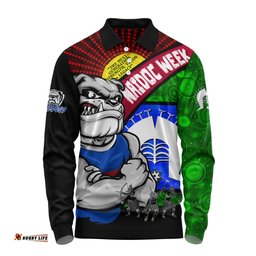 Amazing Aussie Western Bulldogs NAIDOC Week Pride Edition Long Sleeve Polo Shirt