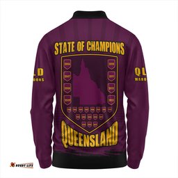 Amazing Aussie Queensland Maroons Dynasty Of Maroons Long Sleeve Polo Shirt