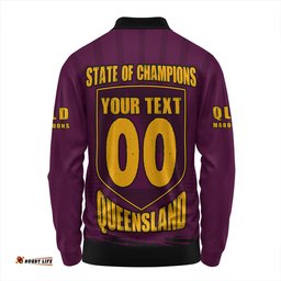 Amazing Aussie Queensland Maroons Dynasty Of Maroons Long Sleeve Polo Shirt