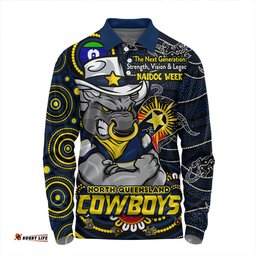 Amazing Aussie North Queensland Cowboys Spirit Of NAIDOC Series Long Sleeve Polo Shirt