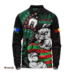 Amazing Aussie South Sydney Rabbitohs NAIDOC Indigenous Warrior Spirit Long Sleeve Polo Shirt