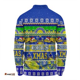 Amazing Aussie Parramatta Eels Christmas Aboriginal Custom Indigenous Knitted Ugly Xmas Style Long Sleeve Polo Shirt
