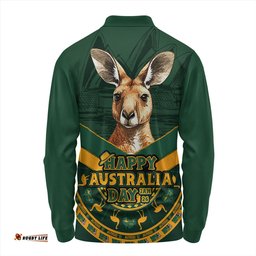 Amazing Aussie Australia Kangaroo Pride Australia Day Long Sleeve Polo Shirt