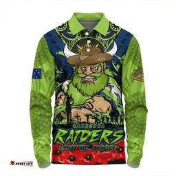 Amazing Aussie Canberra Raiders Ripped Legacy Of The Game The ANZAC Spirit Lives On Long Sleeve Polo Shirt
