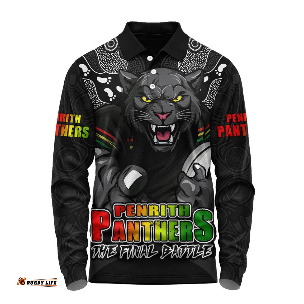 Amazing Aussie Penrith Panthers Final Clash Battle Edition Long Sleeve Polo Shirt