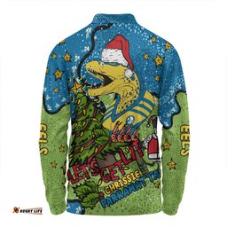 Amazing Aussie Parramatta Eels Christmas Custom Let's Get Lit Chrisse Pressie Long Sleeve Polo Shirt