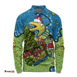 Amazing Aussie Parramatta Eels Christmas Custom Let's Get Lit Chrisse Pressie Long Sleeve Polo Shirt