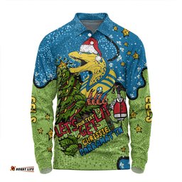 Amazing Aussie Parramatta Eels Christmas Custom Let's Get Lit Chrisse Pressie Long Sleeve Polo Shirt