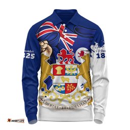 Amazing Aussie Tasmania Power Pride And Heritage Crest Long Sleeve Polo Shirt