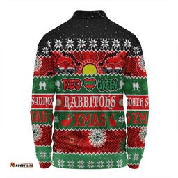 Amazing Aussie South Sydney Rabbitohs Aboriginal Custom Indigenous Knitted Ugly Xmas Style Long Sleeve Polo Shirt