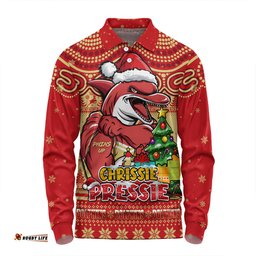 Amazing Aussie Redcliffe Dolphins Aussie Ugly Christmas For Die Hard Fan Supporters Long Sleeve Polo Shirt