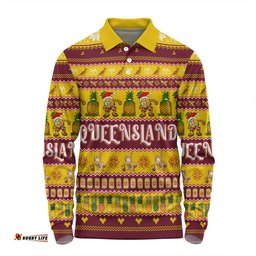 Amazing Aussie Queensland Big Things Christmas Custom The Big Pineapple Long Sleeve Polo Shirt