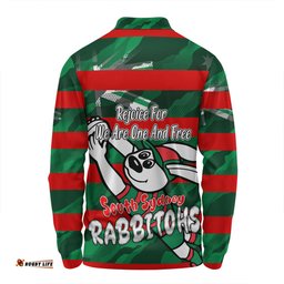 Amazing Aussie South Sydney Rabbitohs Happy Australia Day We Are One And Free Long Sleeve Polo Shirt