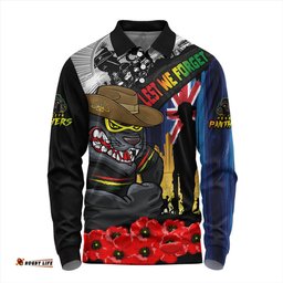 Amazing Aussie Penrith Panthers United In Spirit Anzac Day Tribute Long Sleeve Polo Shirt